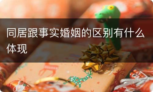 同居跟事实婚姻的区别有什么体现