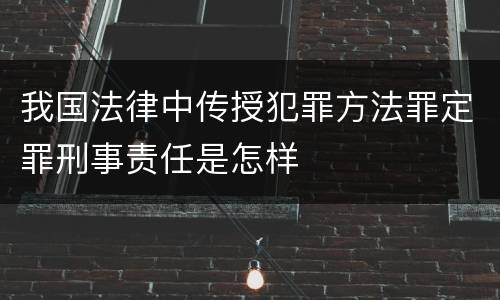 我国法律中传授犯罪方法罪定罪刑事责任是怎样