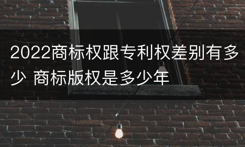 2022商标权跟专利权差别有多少 商标版权是多少年