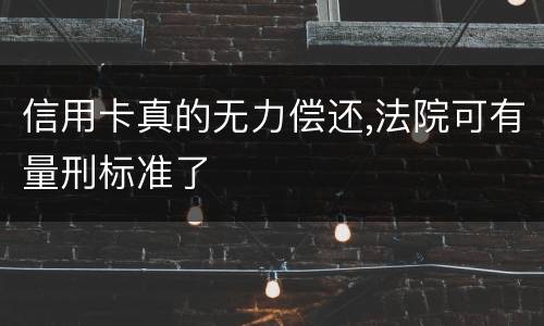 信用卡真的无力偿还,法院可有量刑标准了
