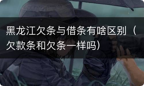 黑龙江欠条与借条有啥区别（欠款条和欠条一样吗）