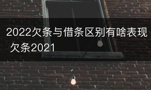 2022欠条与借条区别有啥表现 欠条2021