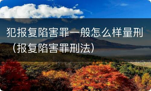 犯报复陷害罪一般怎么样量刑（报复陷害罪刑法）