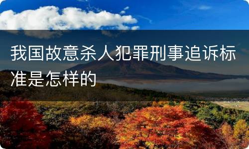 我国故意杀人犯罪刑事追诉标准是怎样的