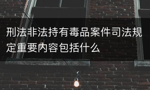 刑法非法持有毒品案件司法规定重要内容包括什么