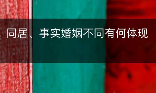 同居、事实婚姻不同有何体现