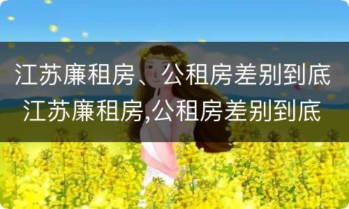 江苏廉租房、公租房差别到底 江苏廉租房,公租房差别到底多大