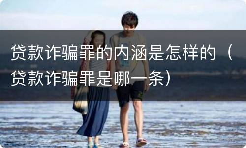 贷款诈骗罪的内涵是怎样的（贷款诈骗罪是哪一条）