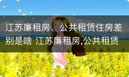 江苏廉租房、公共租赁住房差别是啥 江苏廉租房,公共租赁住房差别是啥