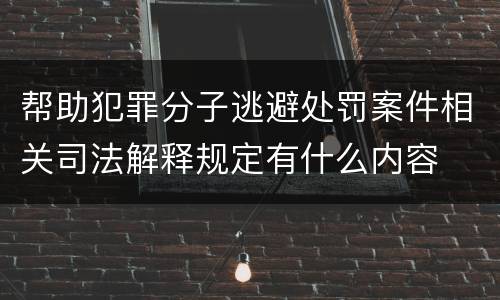 帮助犯罪分子逃避处罚案件相关司法解释规定有什么内容