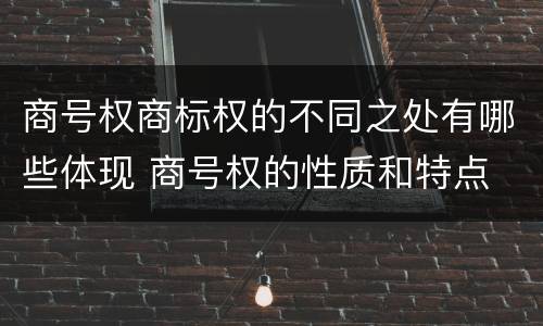 商号权商标权的不同之处有哪些体现 商号权的性质和特点