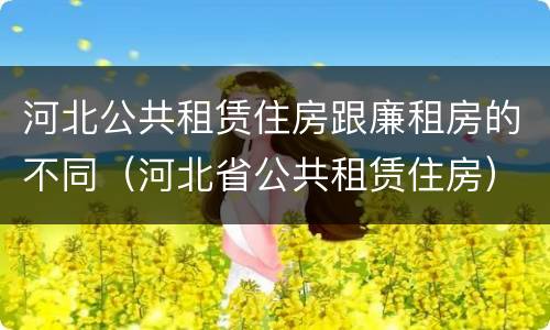 河北公共租赁住房跟廉租房的不同（河北省公共租赁住房）