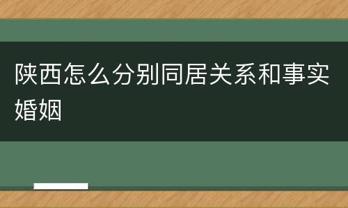 陕西怎么分别同居关系和事实婚姻
