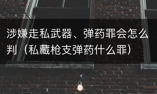 涉嫌走私武器、弹药罪会怎么判（私藏枪支弹药什么罪）