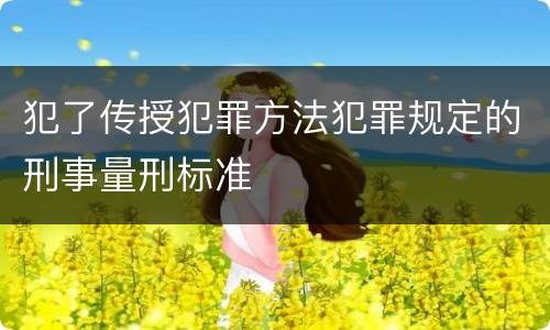 犯了传授犯罪方法犯罪规定的刑事量刑标准
