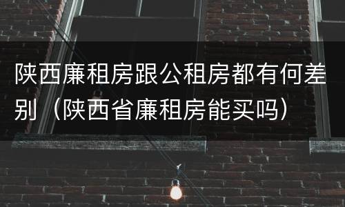 陕西廉租房跟公租房都有何差别（陕西省廉租房能买吗）