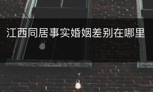 江西同居事实婚姻差别在哪里