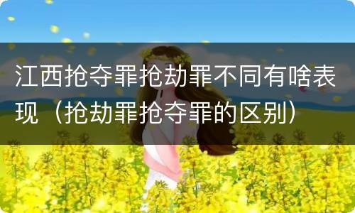 江西抢夺罪抢劫罪不同有啥表现（抢劫罪抢夺罪的区别）