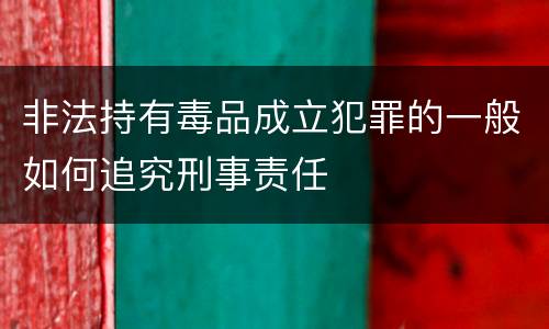 非法持有毒品成立犯罪的一般如何追究刑事责任