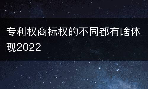 专利权商标权的不同都有啥体现2022