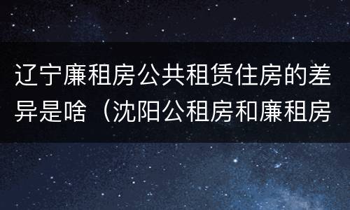 辽宁廉租房公共租赁住房的差异是啥（沈阳公租房和廉租房的区别）