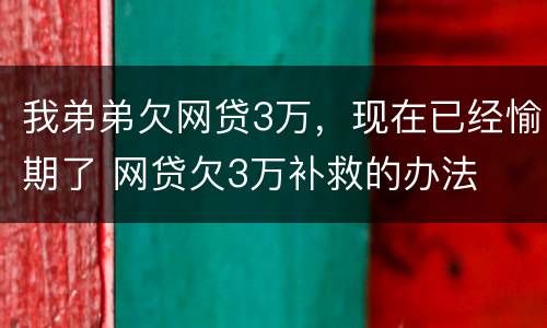 我弟弟欠网贷3万，现在已经愉期了 网贷欠3万补救的办法