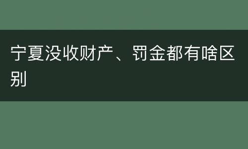 宁夏没收财产、罚金都有啥区别