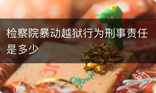 检察院暴动越狱行为刑事责任是多少