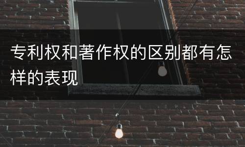 专利权和著作权的区别都有怎样的表现