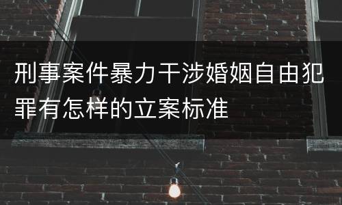 刑事案件暴力干涉婚姻自由犯罪有怎样的立案标准