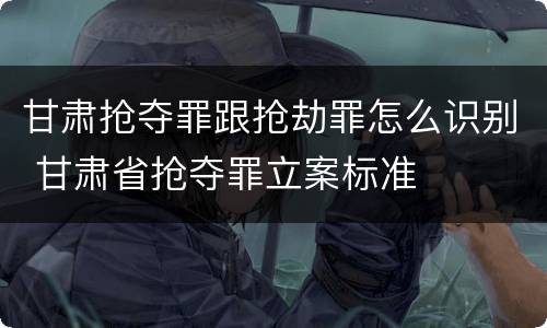 甘肃抢夺罪跟抢劫罪怎么识别 甘肃省抢夺罪立案标准