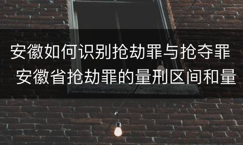 安徽如何识别抢劫罪与抢夺罪 安徽省抢劫罪的量刑区间和量刑情节