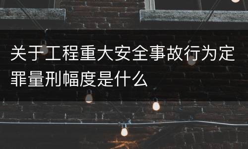 关于工程重大安全事故行为定罪量刑幅度是什么