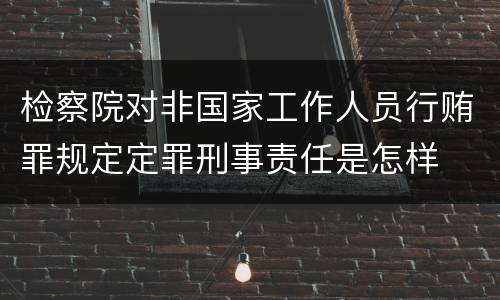 检察院对非国家工作人员行贿罪规定定罪刑事责任是怎样