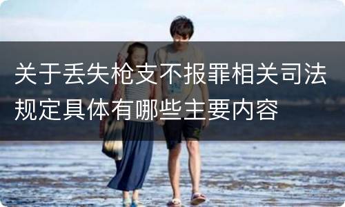 关于丢失枪支不报罪相关司法规定具体有哪些主要内容