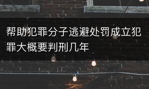 帮助犯罪分子逃避处罚成立犯罪大概要判刑几年