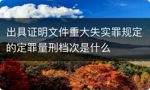 出具证明文件重大失实罪规定的定罪量刑档次是什么