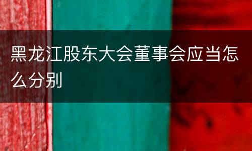 黑龙江股东大会董事会应当怎么分别