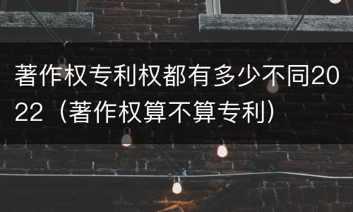 著作权专利权都有多少不同2022（著作权算不算专利）