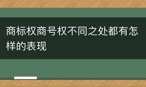 商标权商号权不同之处都有怎样的表现