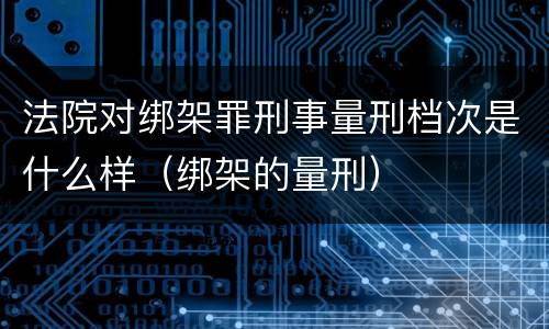 法院对绑架罪刑事量刑档次是什么样（绑架的量刑）