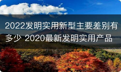 2022发明实用新型主要差别有多少 2020最新发明实用产品