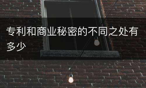 专利和商业秘密的不同之处有多少