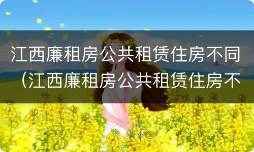江西廉租房公共租赁住房不同（江西廉租房公共租赁住房不同原因）