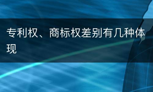 专利权、商标权差别有几种体现