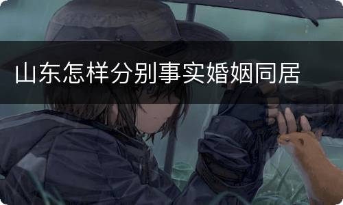 山东怎样分别事实婚姻同居