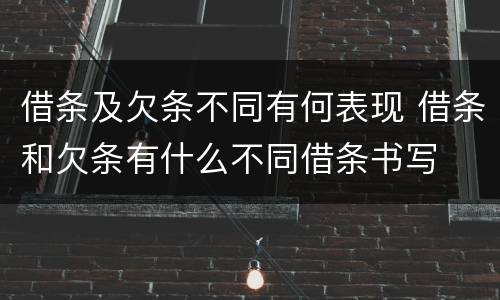 借条及欠条不同有何表现 借条和欠条有什么不同借条书写