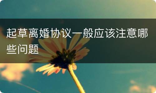 起草离婚协议一般应该注意哪些问题