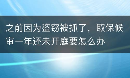 之前因为盗窃被抓了，取保候审一年还未开庭要怎么办