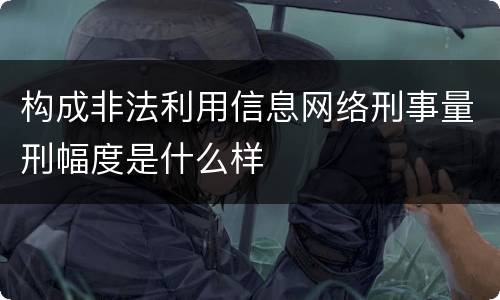 构成非法利用信息网络刑事量刑幅度是什么样